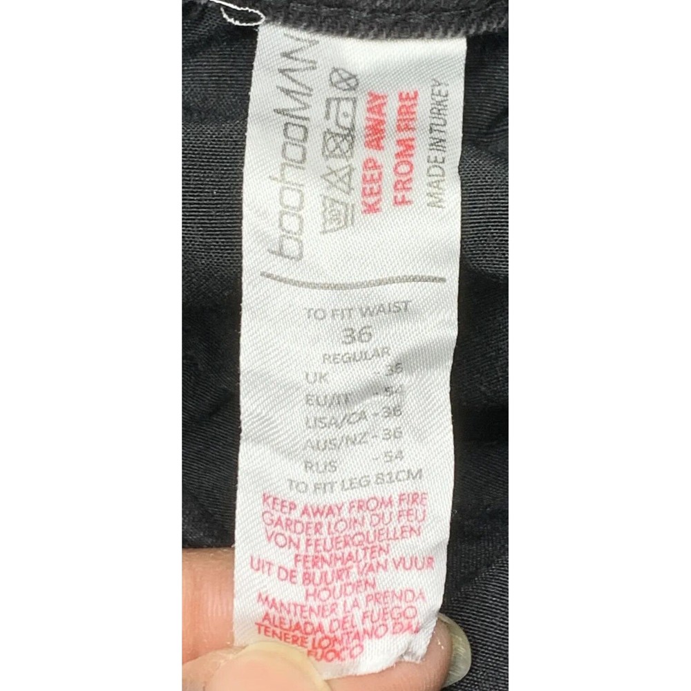 BooHoo MAN Denim Jeans Button Fly Embroidered Black Mens Size 36 Regular - Picture 13 of 14